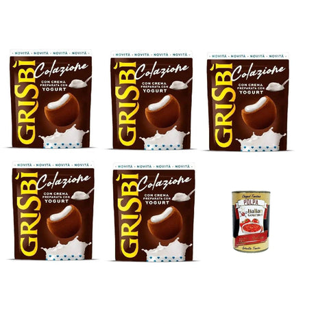 Italian Gourmet Brotzeit Grisbì Colazione con crema allo yogurt gr. 225, gefüllt mit Sahne, zubereitet mit Joghurt 5x 225gr + Italian Gourmet polpa 400gr 8032804040014