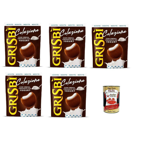 Grisbì Colazione con crema allo yogurt gr. 225 gefüllt mit Sahne zubereitet mit Joghurt 5x225 g italienisch Original Pastasauce + kostenlos polpa 400 g