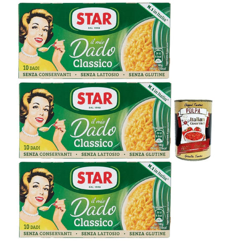 Star il mio Dado Classico 10 Dadi, Suppenwürfel Brühe klassisch reich an Geschmack, 3x 100 g italienisch Original
