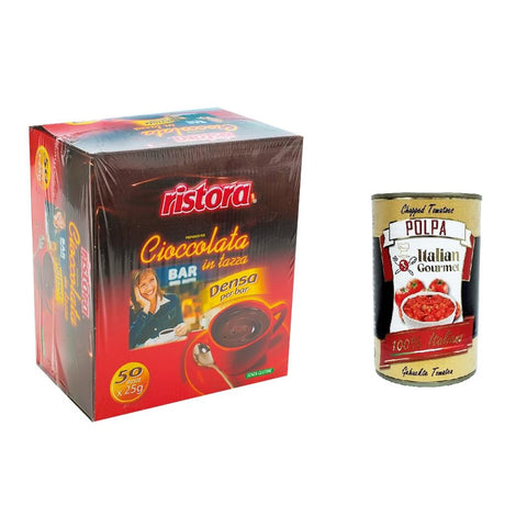 Ristora Prepatato per cioccolata calda in tazza, Denso come al Bar Zubereitung für heiße Schokolade in der Tasse, dicht wie an der Bar box 50x25 g italienisch