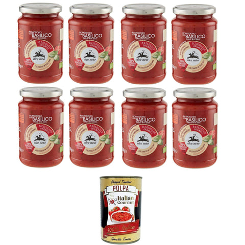 Alce Nero Pomodoro con basilico Tomate mit Basilikum 8x350 gr Camparitomaten italienisch Original