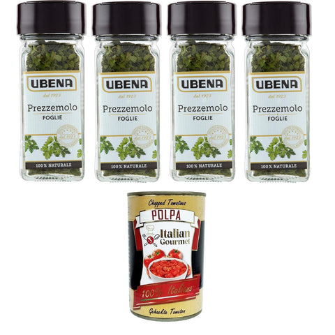 Ubena Prezzemolo in Foglie Petersilienblätter ideal zum Würzen von Salaten kalten Gerichten und delikaten Saucen 4x7-g-Glasformat italienisch Original