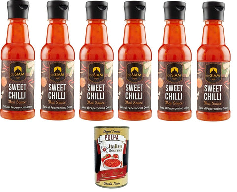 Italian Gourmet Chilisaucen Siam Süße Chilly-Sauce 6x250 ml+ Italian Gourmet polpa 400g 8032804040014