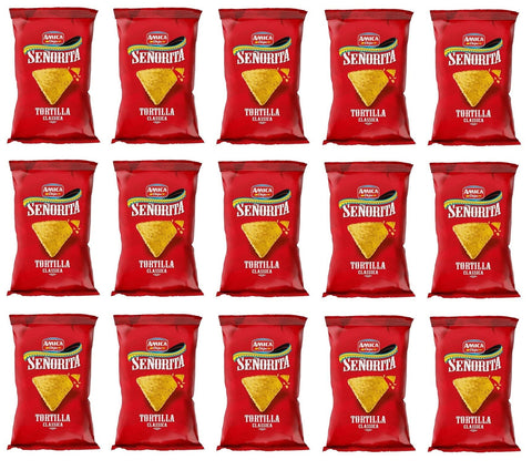 Italian Gourmet Chips 15x Amica Chips Señorita Tortilla Classica Mais-Snacks Salziger Snack 200g Beutel 8008714002305