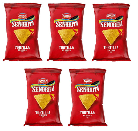 Italian Gourmet Chips 5x Amica Chips Señorita Tortilla Classica Mais-Snacks Salziger Snack 200g Beutel 8008714002305