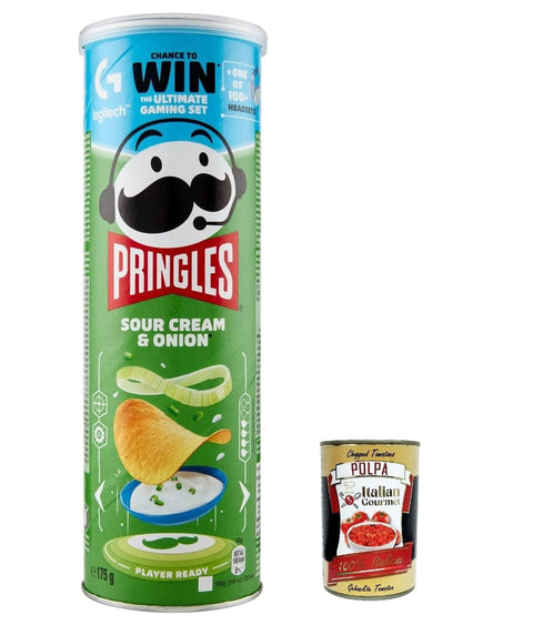 Italian Gourmet Chips 6x Sour Cream & Onion Patatine Sauerrahm & Zwiebel 175g Kartoffel chips + Italian Gourmet polpa 400g 5053990155354