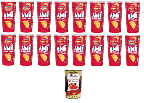 Italian Gourmet Chips Amica Chips AMI' Crunchy Original 16x 100gr + Italian Gourmet polpa 400g 8032804040014