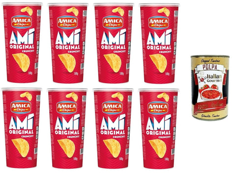 Italian Gourmet Chips Amica Chips AMI' Crunchy Original 8x 100gr + Italian Gourmet polpa 400g 8032804040014