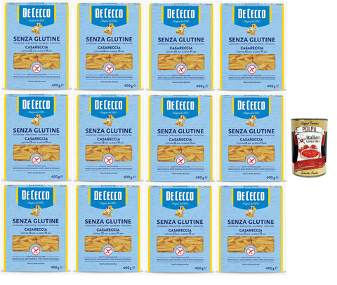Italian Gourmet Chips De Cecco Casareccia, senza Glutine No. 88, Glutenfrei,100% Italienisch Pasta Nudeln gluten free 12x 400G + Italian Gourmet polpa 400g 8032804040014