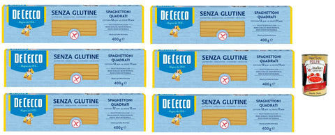 Italian Gourmet Chips De Cecco Spaghetti quadrati, senza Glutine, Glutenfrei,100% Italienisch Pasta Nudeln gluten free 6x 400G + Italian Gourmet polpa 400g 8032804040014