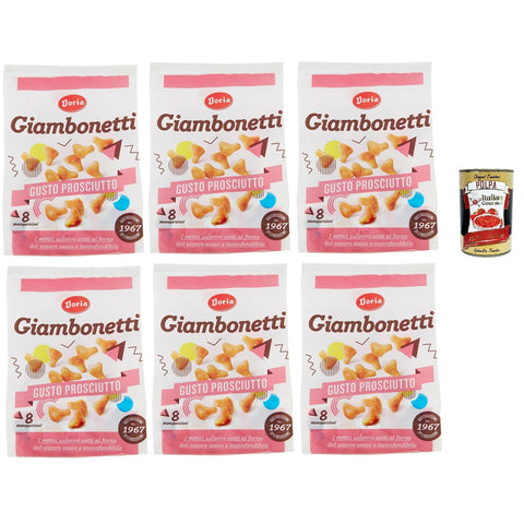 Doria Giambonetti Prosciutto Herzhafter im Ofen gebackener Schinkengeschmack 6x320 g italienisch Original Pastasauce + kostenlos polpa 400 g