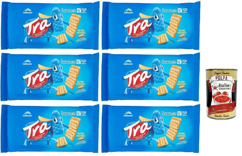Italian Gourmet Chips Galbusera Crackers Cracker salati Salzgebäck gesalzen 6x 250g, herzhafter Snack kekse aus Italien + Italian Gourmet polpa 400g 8032804040014