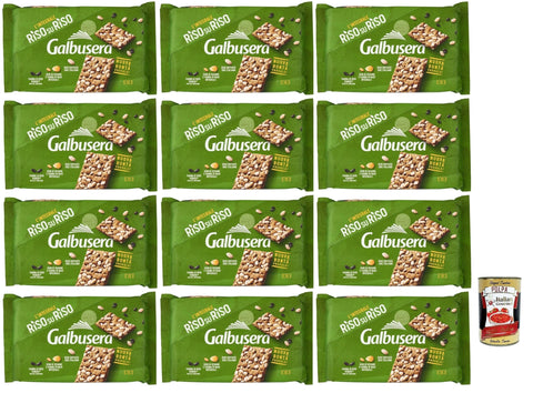Italian Gourmet Chips Galbusera RisosuRiso Croccantezza Integrale, Krümelige Cracker mit knusprigen Körnern aus 100% italienischem Puffreis, 12x 380g + Italian Gourmet polpa 400g 8032804040014