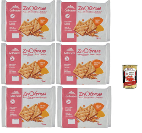 Italian Gourmet Chips Galbusera ZeroGrano cracker con riso e mais senza glutine e senza lattosio, Glutenfrei und laktosefreie Cracker mit Reis und Mais, 6x 320g + Italian Gourmet polpa 400g 8032804040014