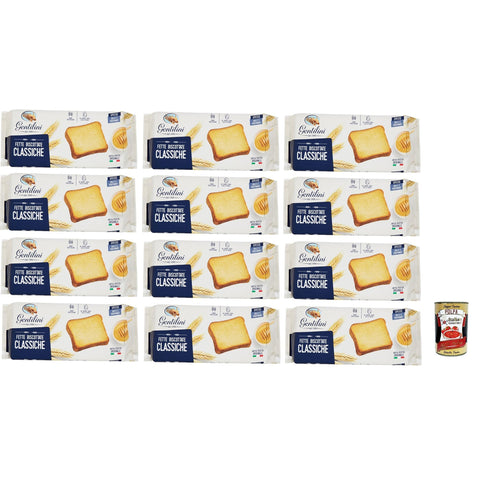 Gentilini Fette Biscottate Classiche Zwieback Backwaren 100% italienisches Produkt 12x185g Original italienisch Kekse