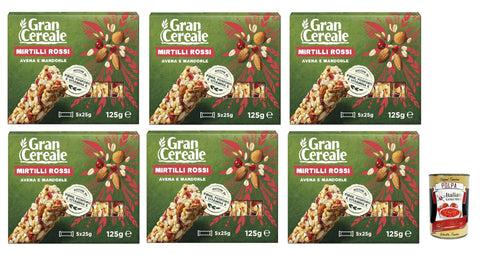 Italian Gourmet Chips Mulino Bianco, Gran Cereale - Snack, Riegel mit 4 Getreide Mandeln und Blaubeeren - Frühstück und süße Snacks- 6x 125 gr + Italian Gourmet polpa 400g 8032804040014
