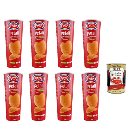 Pata Petali gusto paprica Blütenblätter mit Paprikageschmack 8x 70 gr Chips italienisch Original