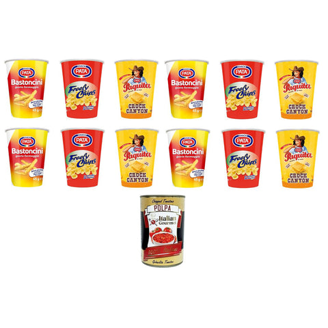 Pata Testpaket Sticks mit Käsegeschmack, Paquita Crock Canyon, Freely Chips 4x35 g 4x45 g 4x55 g italienisch Original