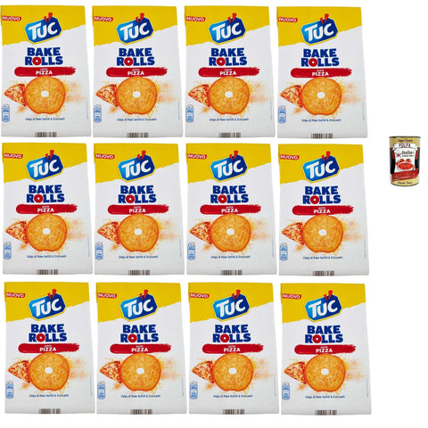 Tuc Bake Rolls, Chips di Pane Sottile e Croccante gusto PIzza 12x150g Original italienisch Snack