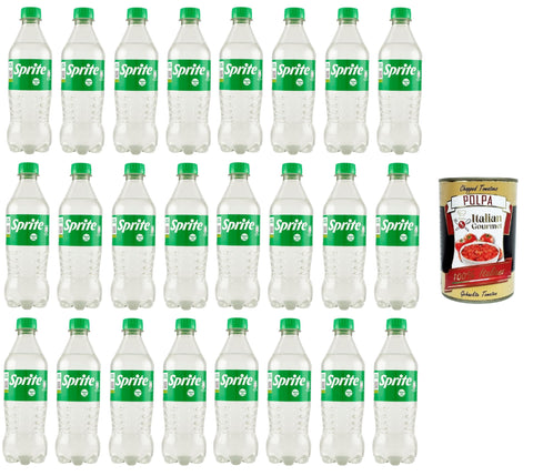 Italian Gourmet Cola & Limonade Sprite Zitronen-Limetten-Geschmack, geringer Zuckergehalt, natürlich erfrischender Geschmack, prickelndes alkoholfreies Getränk-24x450ml Pet + Italian Gourmet polpa 400g 8032804040014