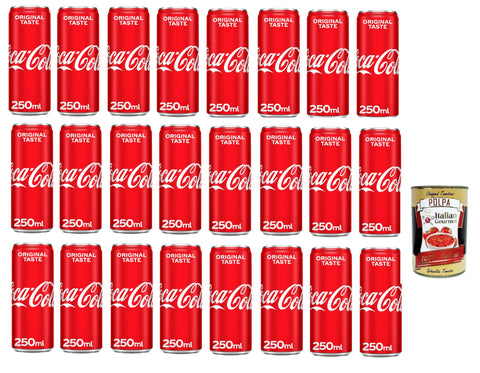 Italian Gourmet Cola original mini dosen kohlensäurehaltiges Getränk 24x 250ml Softdrink + Italian gourmet polpa 400g 8032804040014