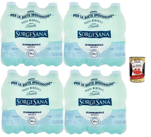 Italian Gourmet Cola Sorgesana Acqua Minerale Oligominerale Naturale 24 x 50 cl, wasser, Natürliches Oliginal mineral wasser + Italian Gourmet polpa 400g 8032804040014