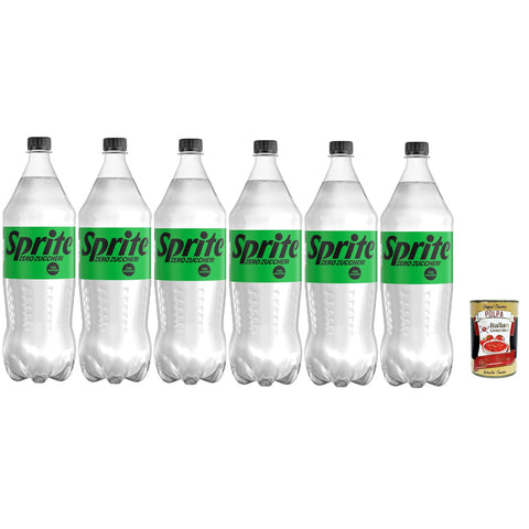 Sprite Zero – 6x 1.5 L, Gusto Lemon lime, Zero Zucker und zero Kalorien, 100% recycelbares Haustier, natürlich erfrischende Geschmack, funkelnde Erfrischungsgetränk italienisch Original