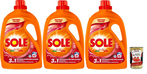 Sole Proteggi Colore Flüssigwaschmittel für die Waschmaschine. Schützt die Farbe und entfernt Flecken bei niedrigen 3x 1845ml italienisch Original