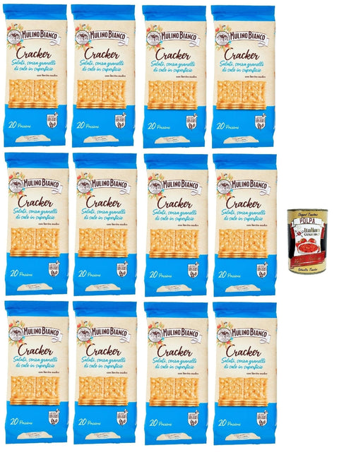 Mulino Bianco Barilla Crackers Cracker non salati mit reduziertem Salzgehalt 12x 500 g herzhafter Snack kekse aus Italien italienisch Original