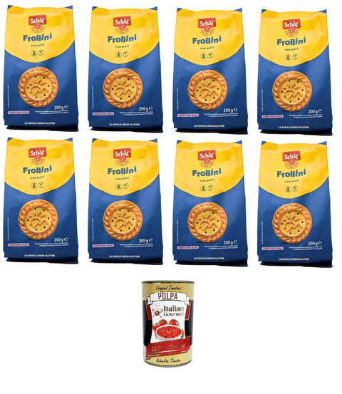 Italian Gourmet Cupcakes Schar Frollini senza lattosio con Miele Laktosefreie Kekse mit Honig 8x200 g+ Italian Gourmet polpa 400g 8032804040014