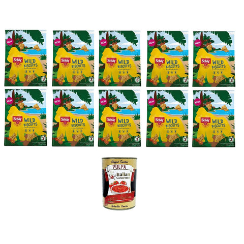 Schar Schär Wild Biscuits – Biscotti senza glutine con forma di animale al sapore di vaniglia Wildkekse – Glutenfreie 10x115g Original italienisch