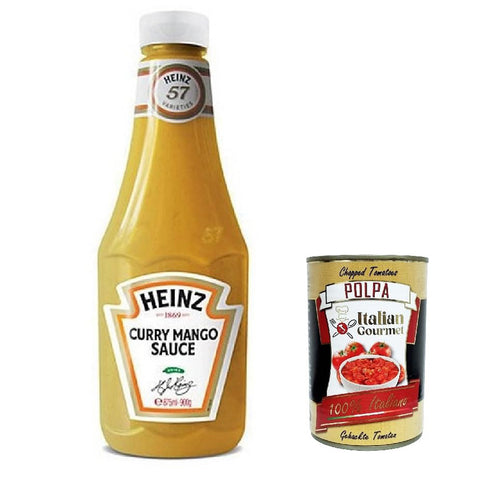Heinz Curry Mango, Squeezeflasche, Sauce Flasche 875 ml Currysaucen italienisch Original
