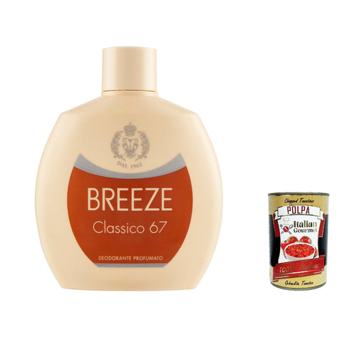 Breeze Classico 67 Deodorante Squeeze Classico 67 Deodorant Squeeze ohne Gas und ohne Aluminiumsalze 100 ML 12x italienisch Original + kostenlos polpa 400 g