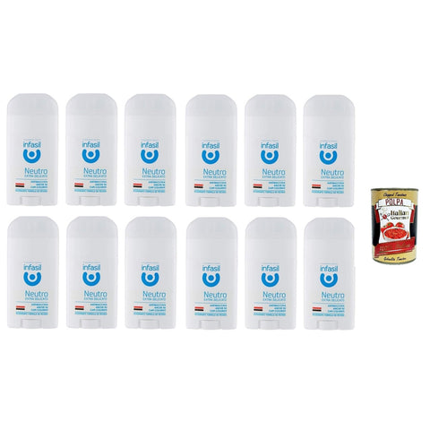 Infasil Deodorant Neutro Extra Delicato Deo Stick Deodorante Ohne Aluminiumsalze 12x 50 ml italienisch Original