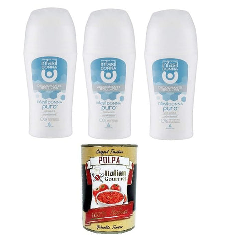 Infasil Donna Deodorante Roll on PURO per pelli sensibili Woman PURE Roll on Deodorant für empfindliche Haut 3x50 ml italienisch Original