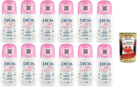 Lycia Girl Deodorant Roll on, 0% Alkohol und Aluminiumsalze 12x50ml Original italienisch Pflege