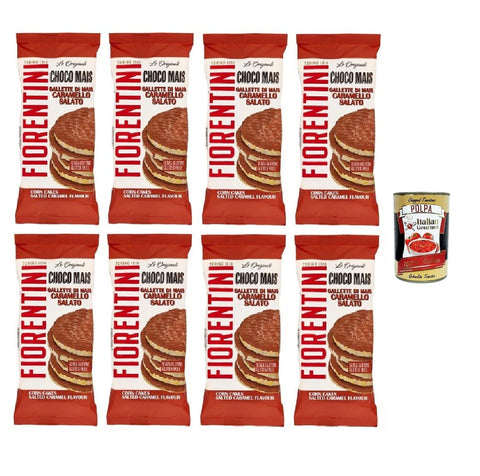 Italian Gourmet Desserts Fiorentini Gallette di mais ricoperte di caramello salato Mit gesalzenem Karamell überzogene Maiskuchen 8x 68gr + Italian Gourmet Polpa di Pomodoro 400g 8002885002232