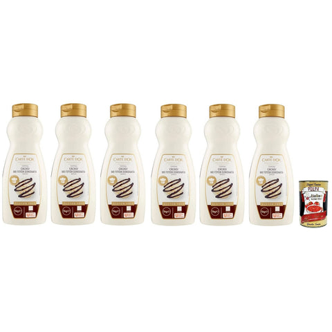 Carte d’Or Topping Cioccolato Süße Sauce mit Schokoladengeschmack zur Dekoration von Kuchen und Eiscreme 1 Kg 6x italienisch Original Gebäck + kostenlos Polpa di