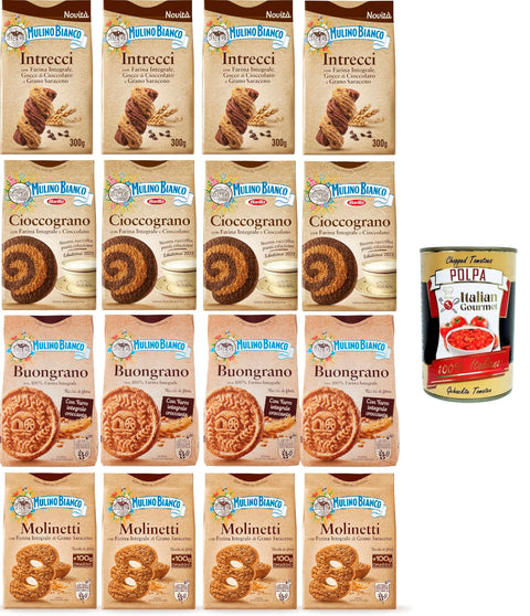 Mulino Bianco Testpaket Vollkorn Kekse Cioccograno, Molinetti, Buongrano 1 Stk Original italienisch