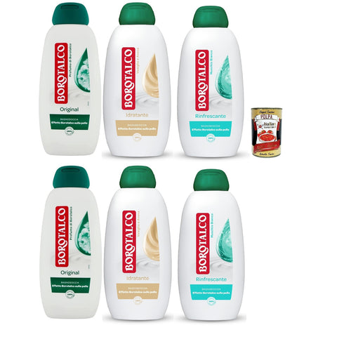 Borotalco Testpaket Duschbad, Duschgel mit Borotalkum Duft 6x450ml Original italienisch Pflege