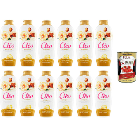 Cleo Bagnodoccia Camelia Dorata e Olio di Argan Duschgel mit goldener Kamelie und Arganöl – 12x750 ml italienisch Original + kostenlos polpa 400 g