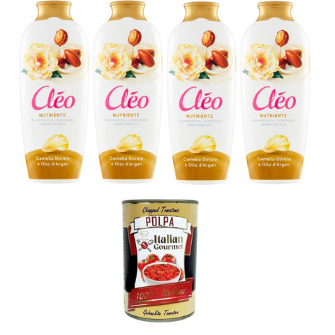 Cleo Bagnodoccia Camelia Dorata e Olio di Argan Duschgel mit goldener Kamelie und Arganöl – 4x750 ml italienisch Original