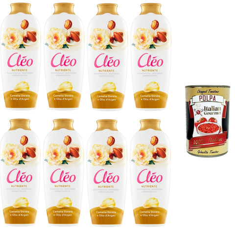 Cleo Bagnodoccia Camelia Dorata e Olio di Argan Duschgel mit goldener Kamelie und Arganöl – 8x750 ml italienisch Original + kostenlos polpa 400 g