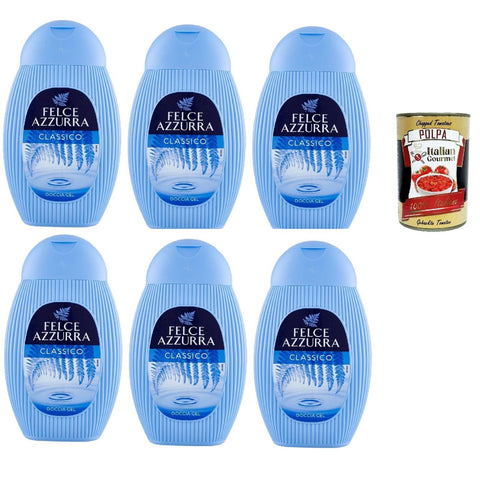 Felce azzurra docciagel classico, Shower gel. Duschbad Energetisierendes Duschgel und Shampoo mit erfrischendem 6x250ml Original italienisch Pflege