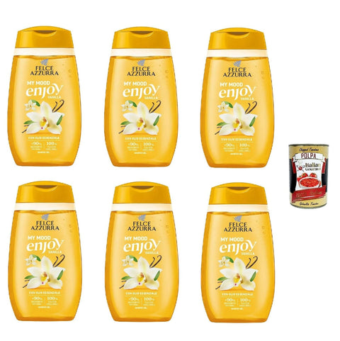 Italian Gourmet Duschgel Felce Azzurra - Docciaschiuma MY Mood Enjoy Vanilla 250ml, Vanille Duschgel 6x250ml + Italian Gourmet polpa 400gr 8032804040014