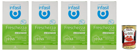 Italian Gourmet Duschgel Infasil Detergente Intimo Freschezza Attiva,Intimreiniger Aktive Frische 4x 200ml + Italian Gourmet polpa 400g