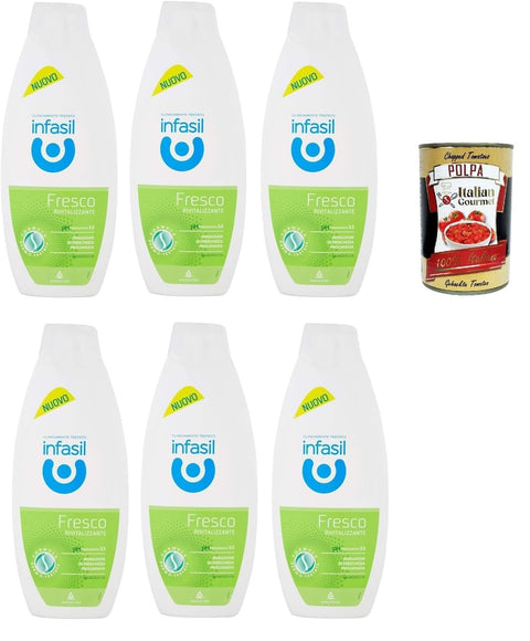 Italian Gourmet Duschgel Infasil Frische Duschbad revitalisierend, klinisch getestet und hautfreundlich, 6x 500 ml + Italian Gourmet polpa 400 8032804040014