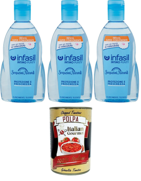 Italian Gourmet Duschgel Infasili Intimo Purity Natürliche Empfindungen, Schutz und Frische 3x 200ml + Italian Gourmet Polpa 400g 8032804040014
