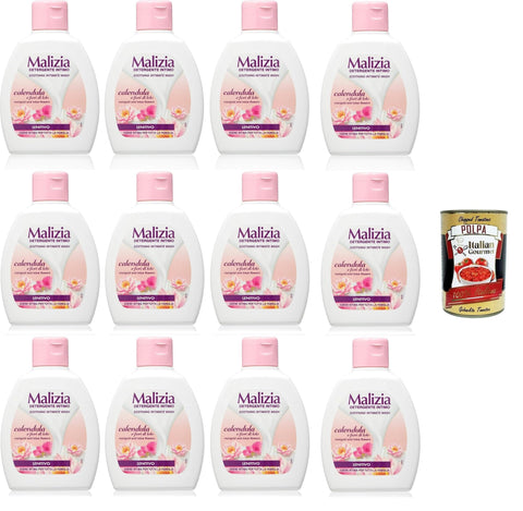 Malizia Detergente Intimo Con Calendula e Fiori di Loto Azione Lenitiva Intimreiniger mit beruhigender Wirkung 12x200ml Original italienisch Pflege