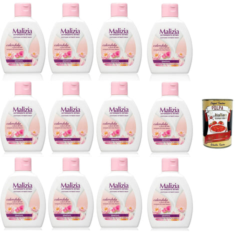 Malizia Detergente Intimo Con Calendula e Fiori di Loto Azione Lenitiva Intimreiniger mit beruhigender Wirkung 12x200ml Original italienisch Pflege
